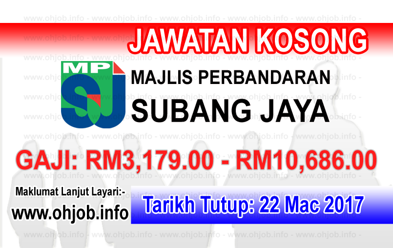 Jawatan Kerja Kosong MPSJ - Majlis Perbandaran Subang Jaya logo www.ohjob.info mac 2017