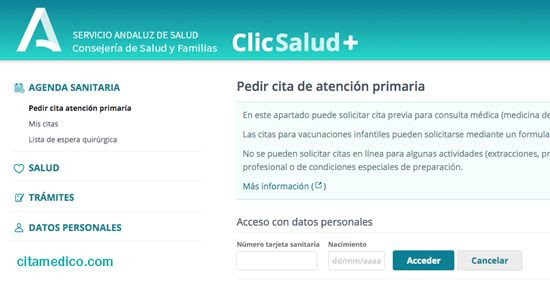 Pedir cita al m dico en Andaluc a PEDIR CITA MEDICO