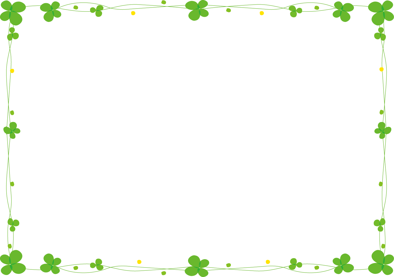 枠 飾り枠 飾り罫 飾り線 クローバーおしゃれなデザイン 無料イラスト素材