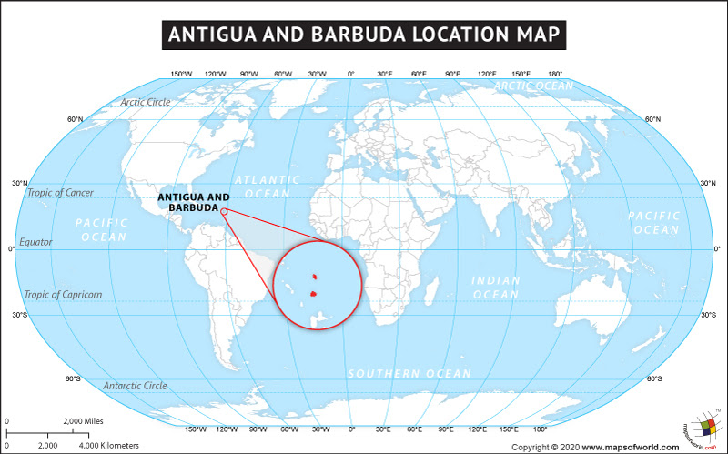 Where is Antigua and Barbuda, Location Map of Antigua and Barbuda
