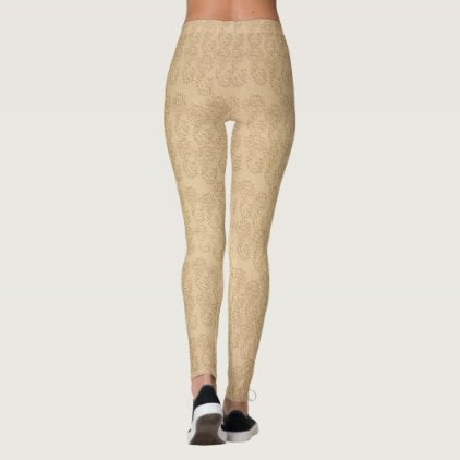 Damask pattern golden Leggings