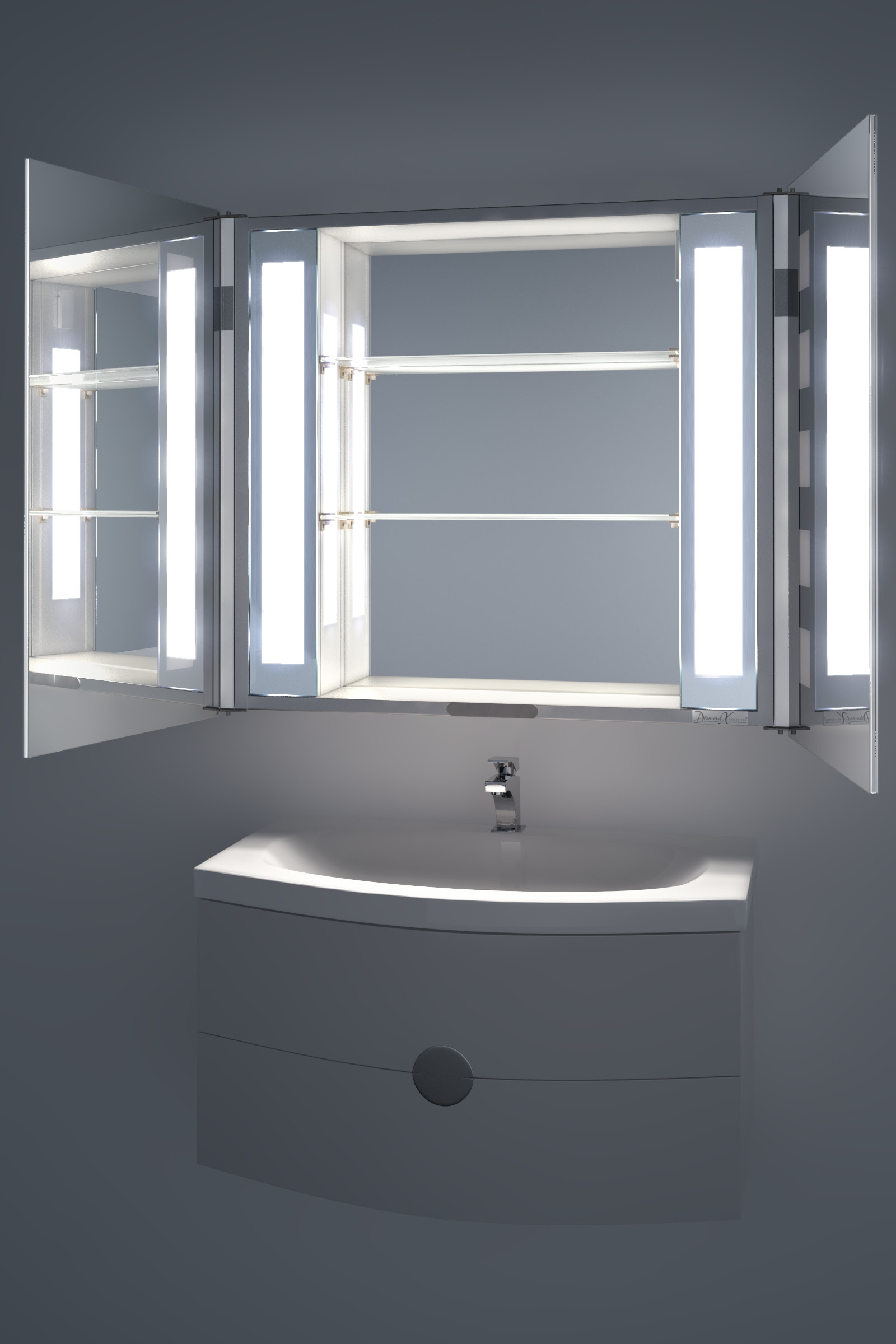 Excel LED Illuminated Bathroom Mirror Cabinet With Sensor \u0026 Shaver k132 \u2022 \u00a3369.99  PicClick UK