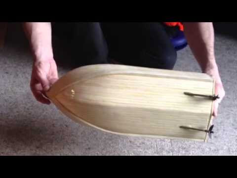 Balsa wood RC boat #1 close-up - YouTube