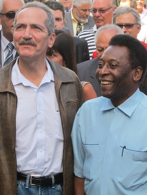 pelé Aldo Rebelo Museu Pelé  Santos (Foto: Adilson Barros/Globoesporte.com)