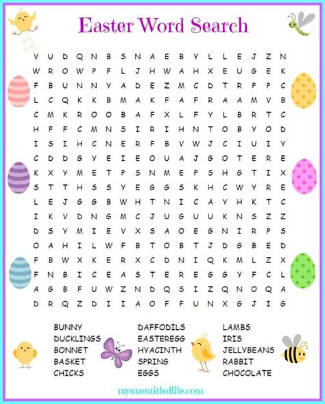  easter word search printable