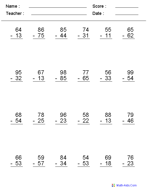 Created ks1  Worksheets worksheets Subtraction subtraction missing Worksheets number Subtraction Dynamically