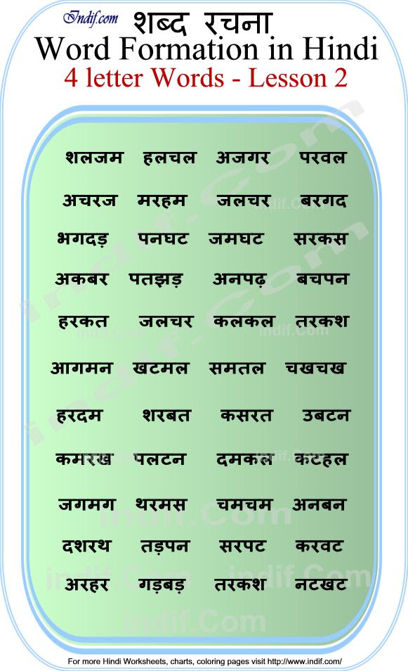 Learn to read 4 Letter Hindi Words - Lesson 2