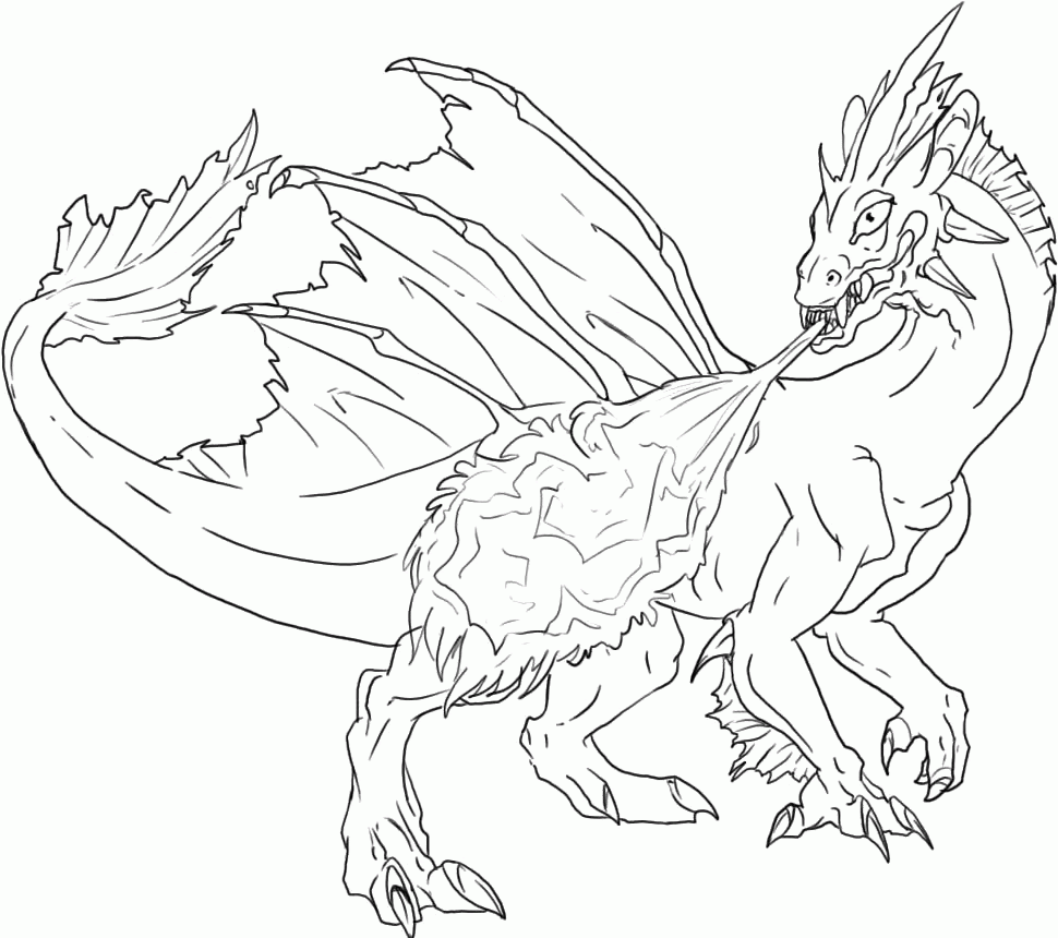 Dragon Colouring Pages Detailed Clip Art Library