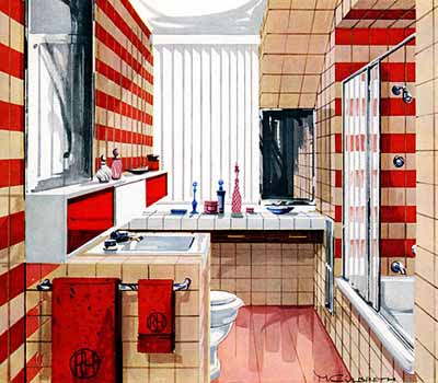 Bathroom Plans on Ideas For Bathroom Decorating  Inspired By 1950s Bathrooms Designs