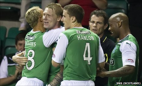 Hibs celebrate