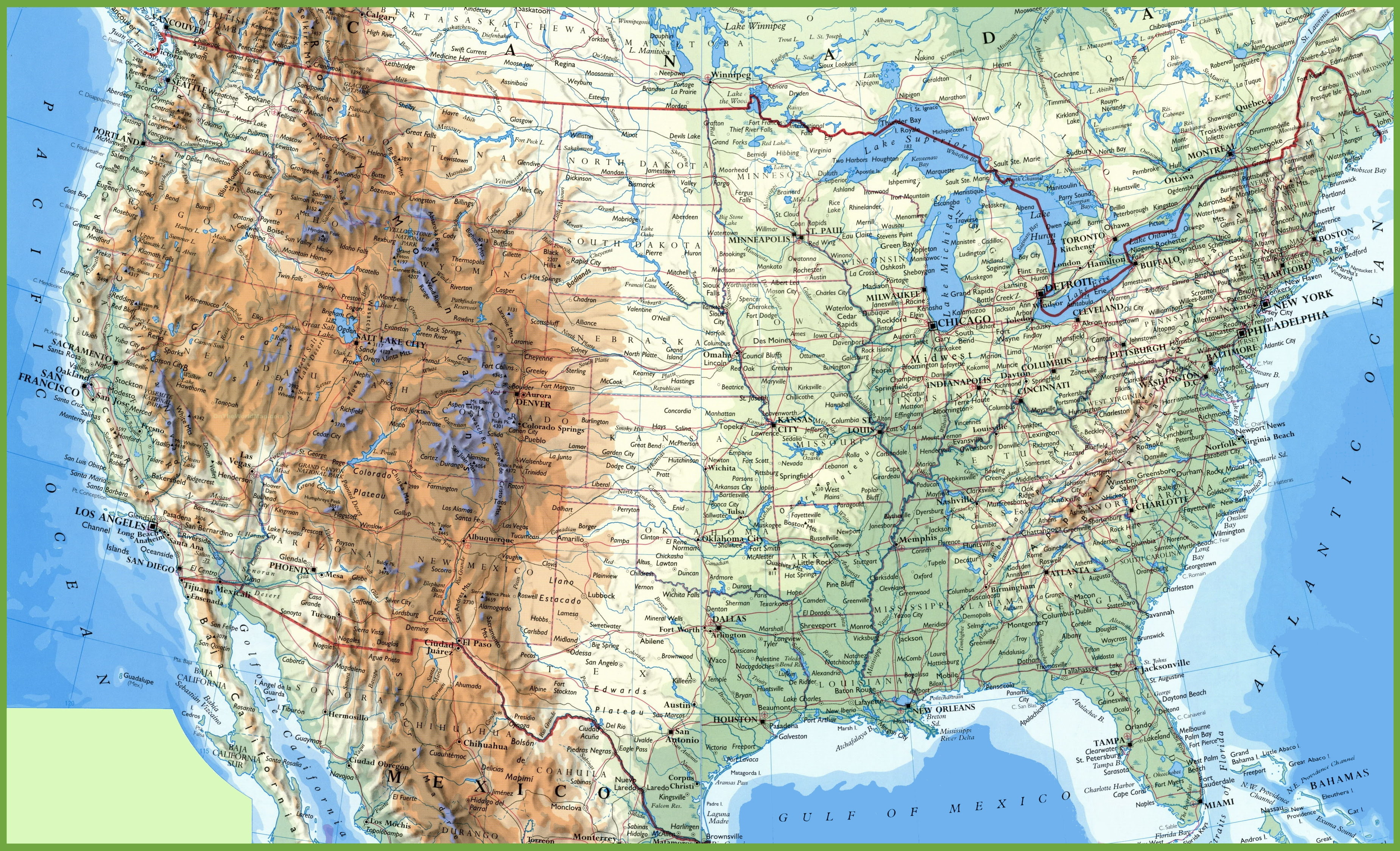 Us Map Cities And Towns Large detailed map of USA with cities and towns