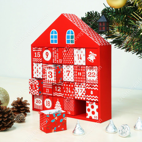 Advent Calendar (Christmas House),Advent calendars,Calendars,Christmas,red,house,calendar,Christmas color,Santa Claus