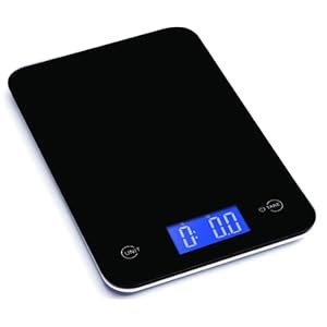 Ozeri Touch Professional Digital Kitchen Scale (17.6 lb Edition), Tempered Glass in Elegant Black