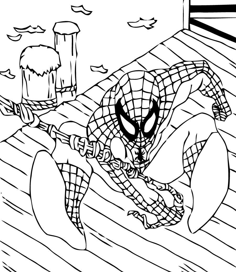 un autre coloriage spiderman
