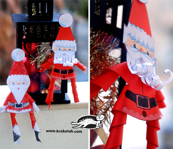 Papel de Santa Claus - Cortar y Colorear