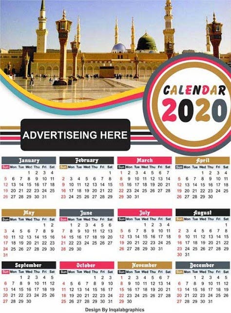 2020 Calendar Editable Word