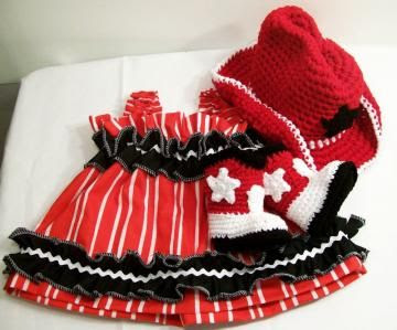 Gift Sets  Baby Girl on Baby Girl Cowboy Gift Set  Red White And       Crochet Baby Gift Sets