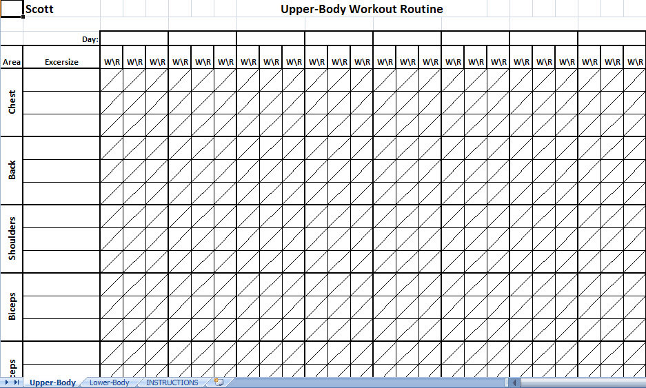 Workout Sheet | Workout Sheets Template