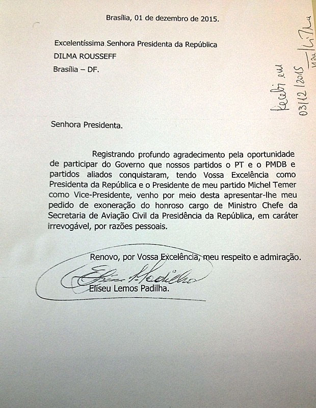 G1 - Casa Civil confirma pedido de demissão de Eliseu 