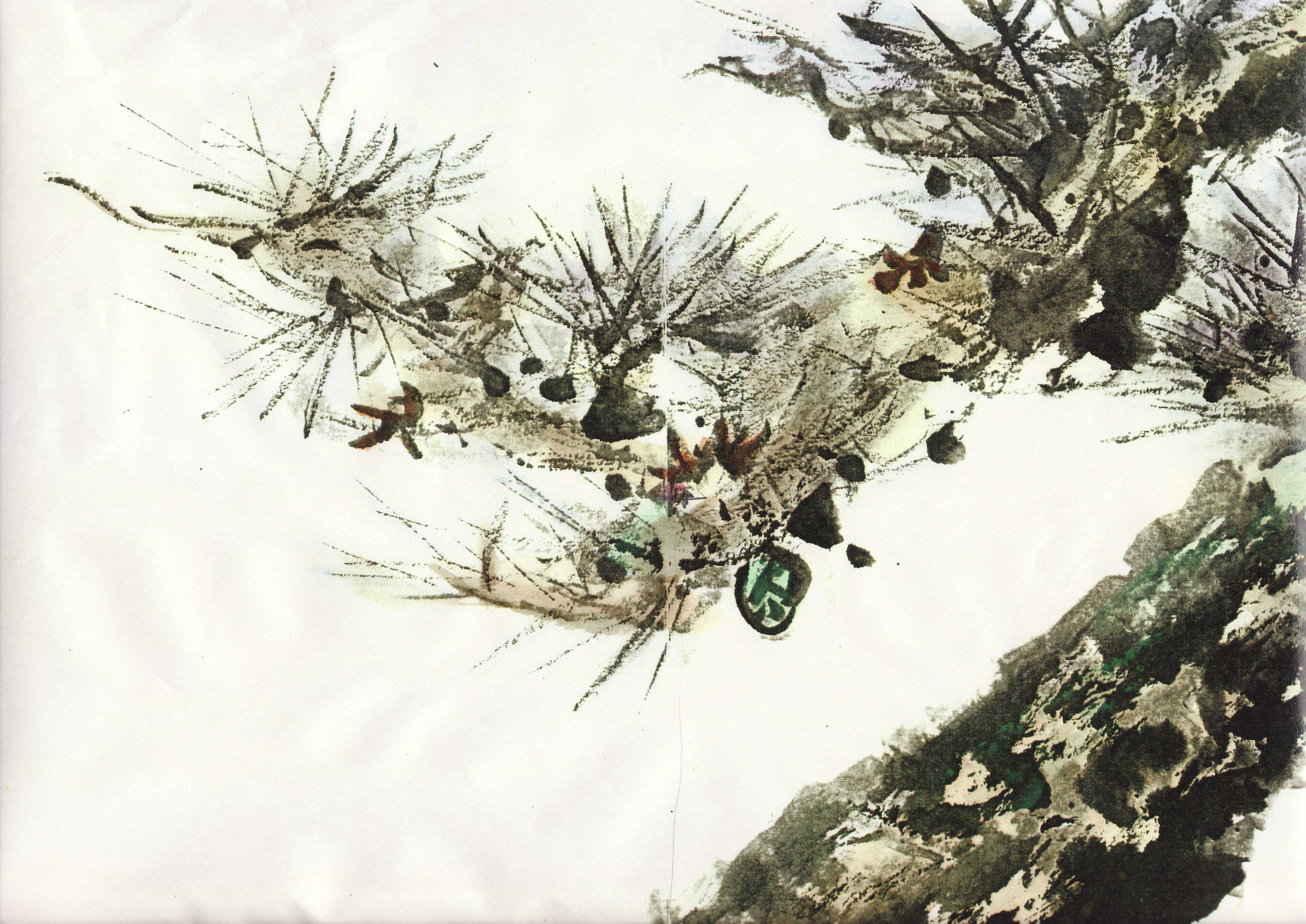 水墨画 墨彩画作品サンプル