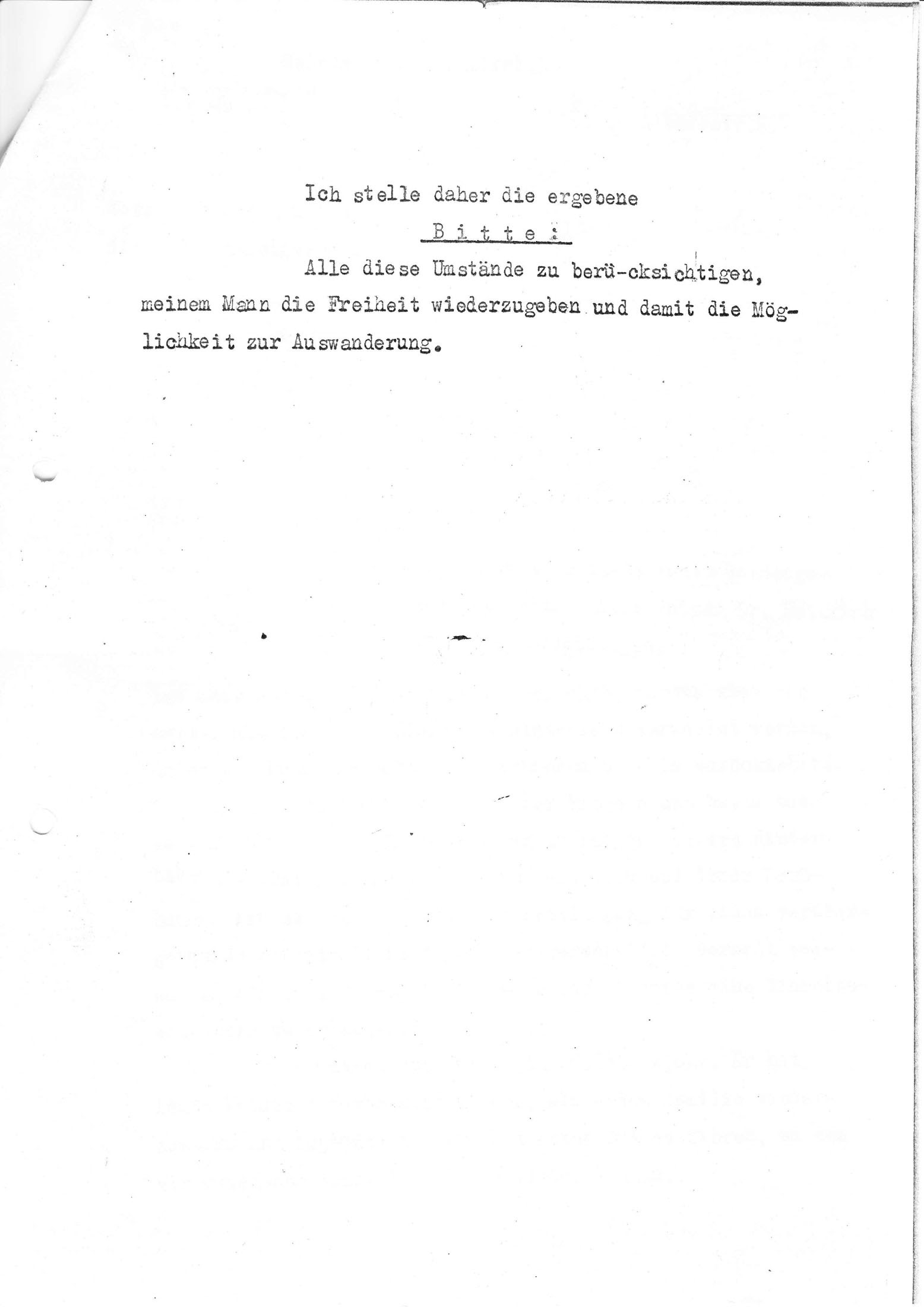 IV 2 Brief von Meta Steinitz an einen Anwalt der wegen dem Gnadengesuch für H S bei der Gestapo vorsprechen wird hs 3 Bl o D Kopie