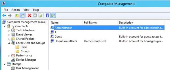 Локальные пользователи в windows 8