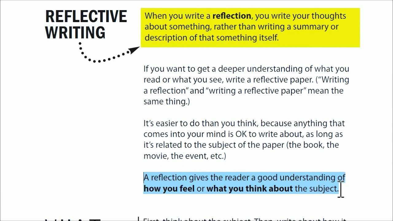 Writing a reflection - YouTube
