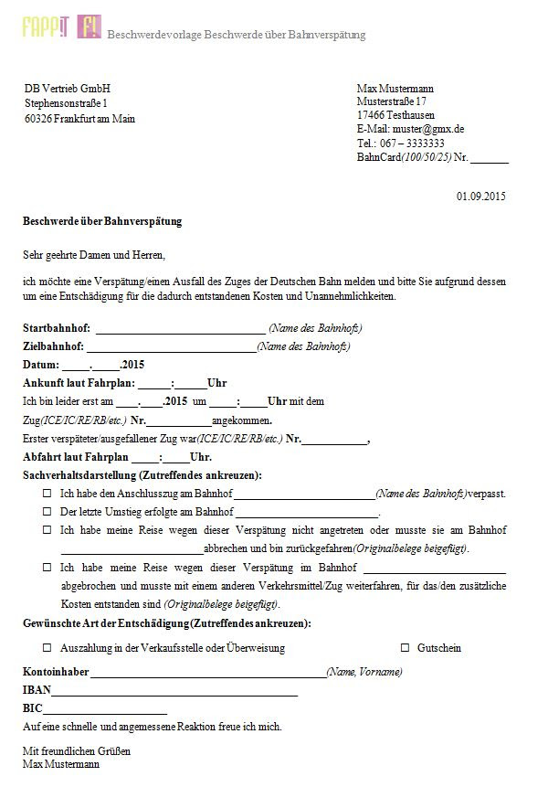 Beschwerdebrief Und Mustervorlagen