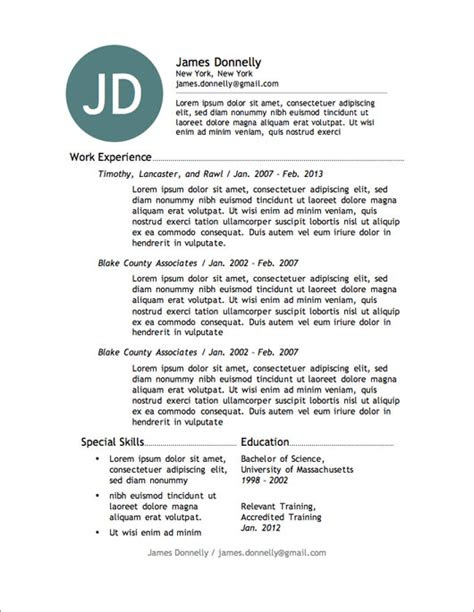 resume templates  microsoft word