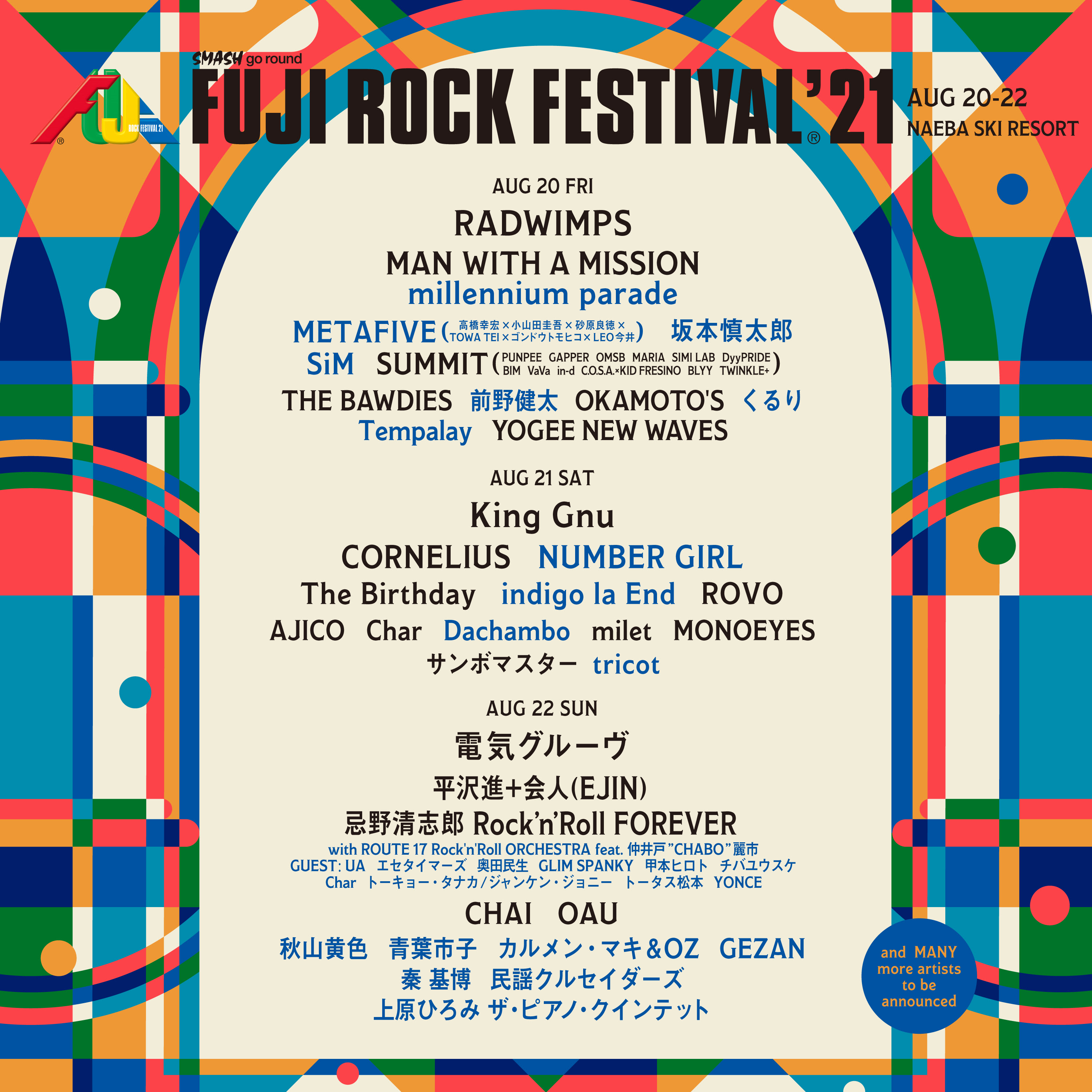 ãã¸ã­ãã¯2021ç¬¬äºå¼¾çºè¡¨ã¯millennium Parade Metafive Number Girlãªã©æ°ãã«18çµãè¿½å  Fujirockers Org