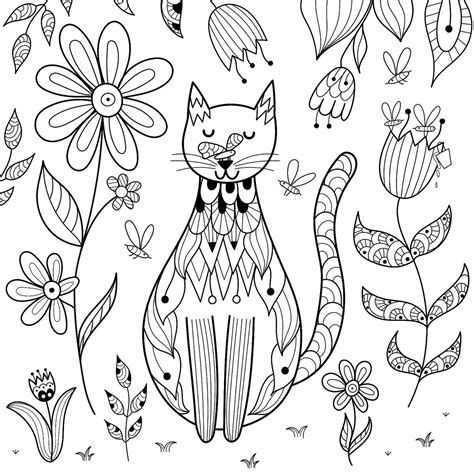 Plus they're all free for you to download and print! coloring pages of cats printable
