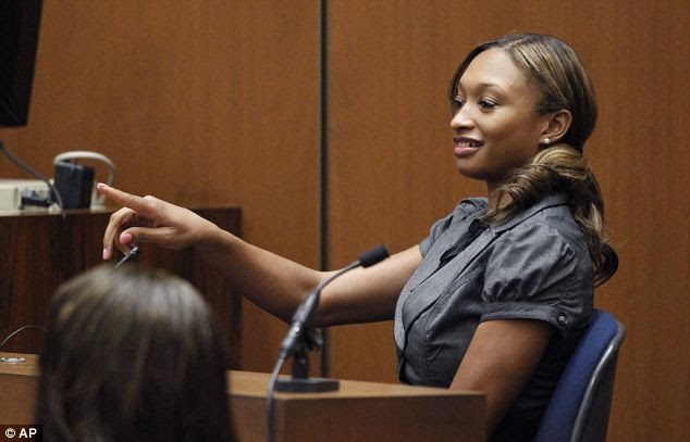 Call interrupted: Prosecution witness Sade Anding said Dr Conrad Murray was on the phone to her just before 12pm on the day Michael Jackson died