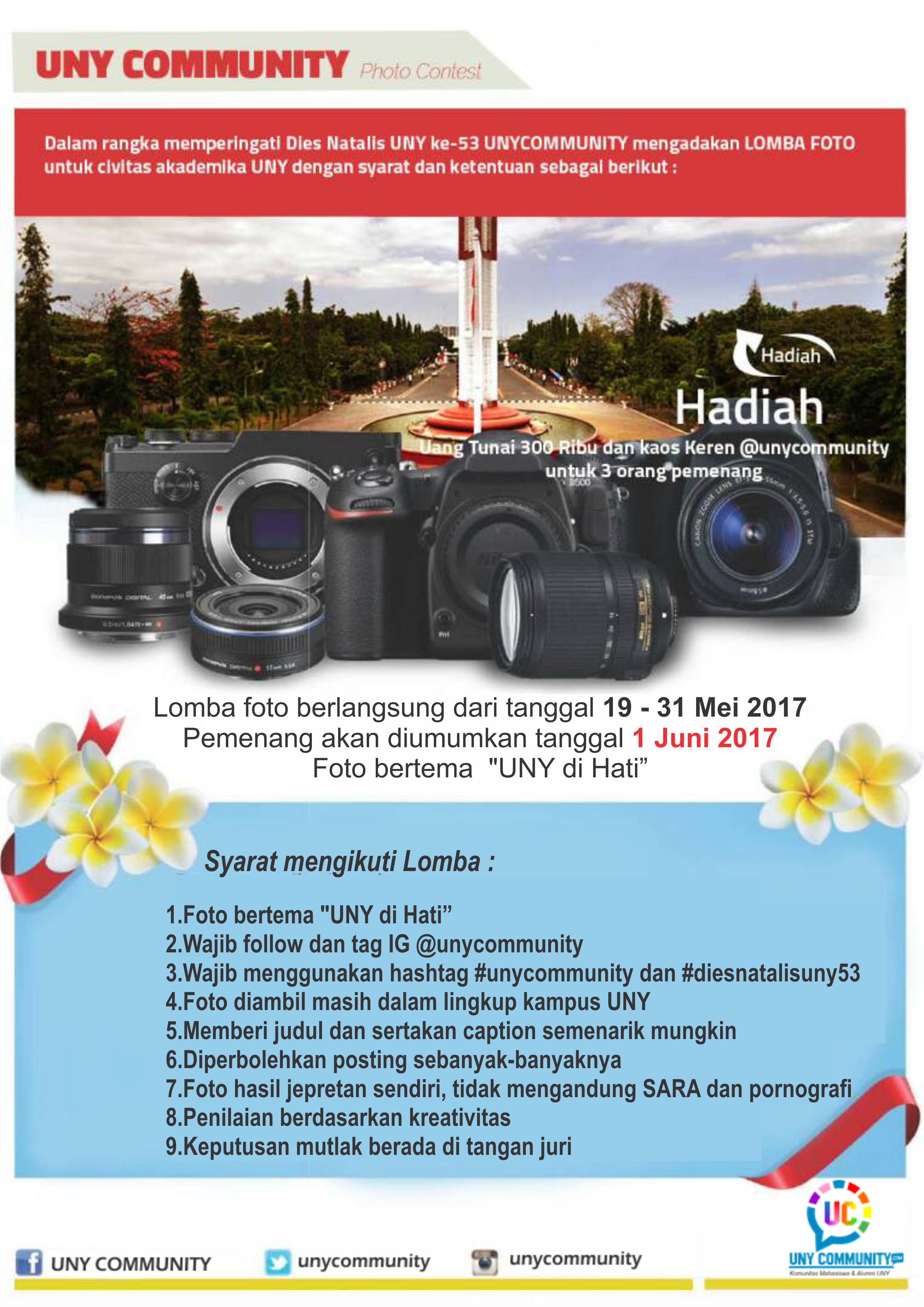 syarat ujian untuk sbmptn 2017 MUNITY Contest UNY MUNITY UNY