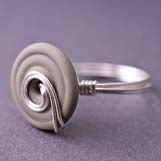 gray wire wrapped ring