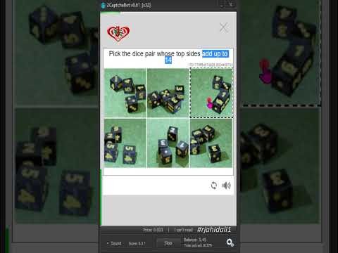 Pick the dice pari whose top sides add up to 14 #FunCaptcha #rjahidali1 ...
