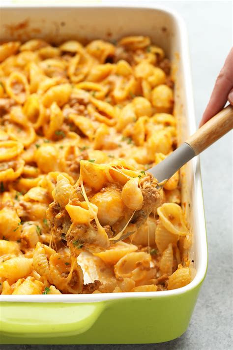 healthy hamburger casserolewith secret ingredient
