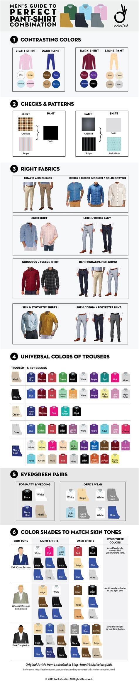  mens color charts for clothing