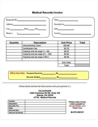  free 6 medical health invoice samples in google docs google sheets