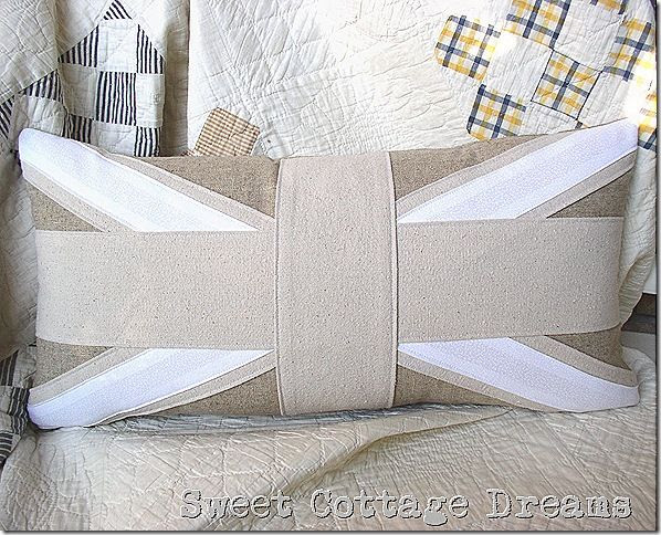 Union Jack Pillow In Neutrals.