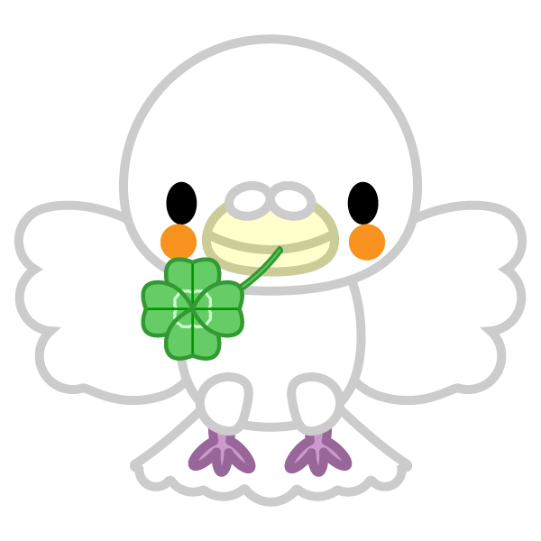 ソフトタッチでかわいい平和の白い鳩の無料イラスト 商用フリー オイデ43
