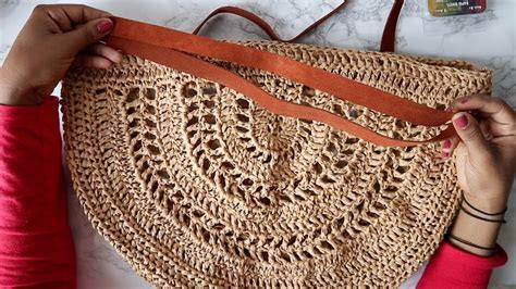 adding leather straps crochet bag easiest