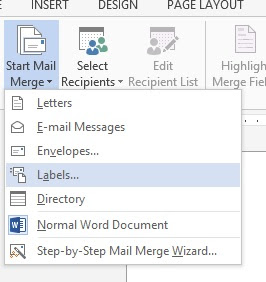 How to create labels from a list in Excel