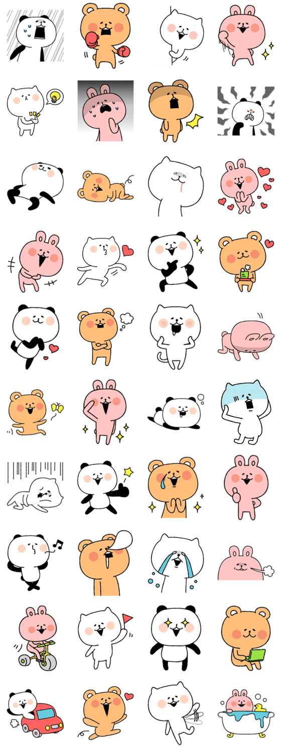 ゆるかわあにまるず Lineクリエイターズスタンプ Lineで使えるスタンプを紹介 スタンプひろば