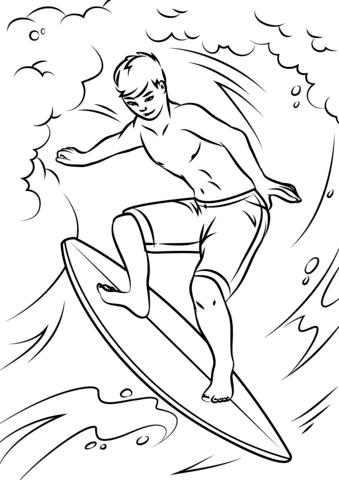 Cool Surfer coloring page | Free Printable Coloring Pages