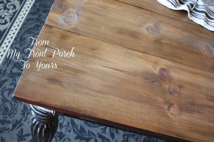 From My Front Porch To Yours: DIY Wood Plank Table Top Reveal