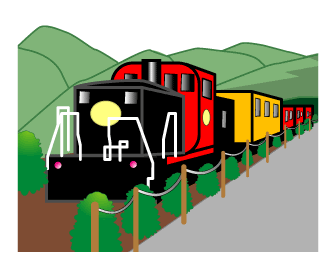 イラストレータ作品 嵐山 嵯峨野観光鉄道 トロッコ列車
