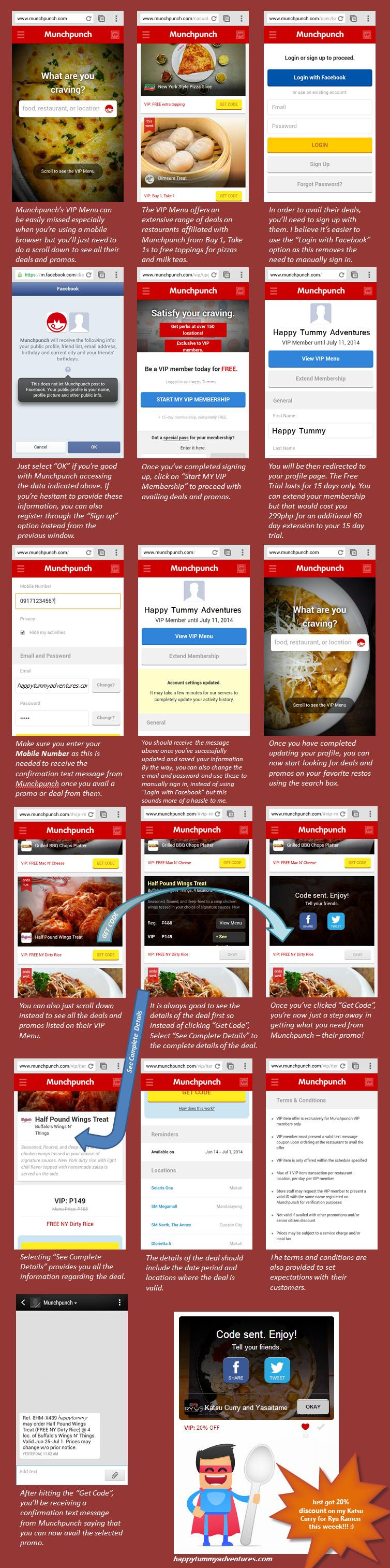 Munchpunch VIP Menu Instructions