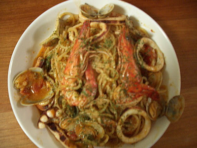 トマトソースパスタ ペスカトーレ イカわた入り パスタレシピ研究会