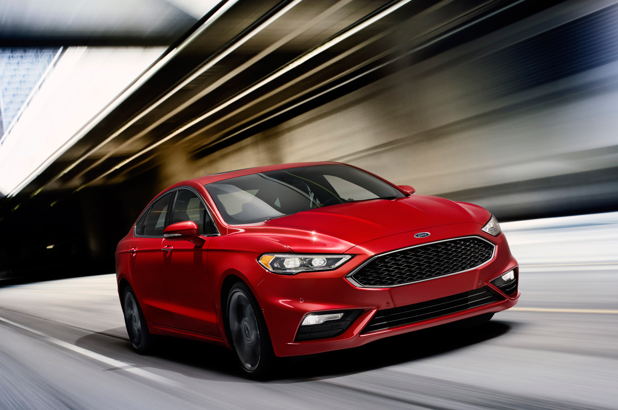 2017 Ford Fusion Sport front three quarter in motion