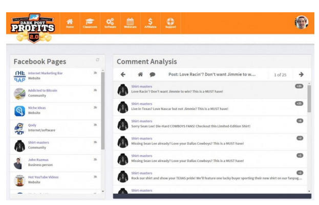 dark post profits comment manager